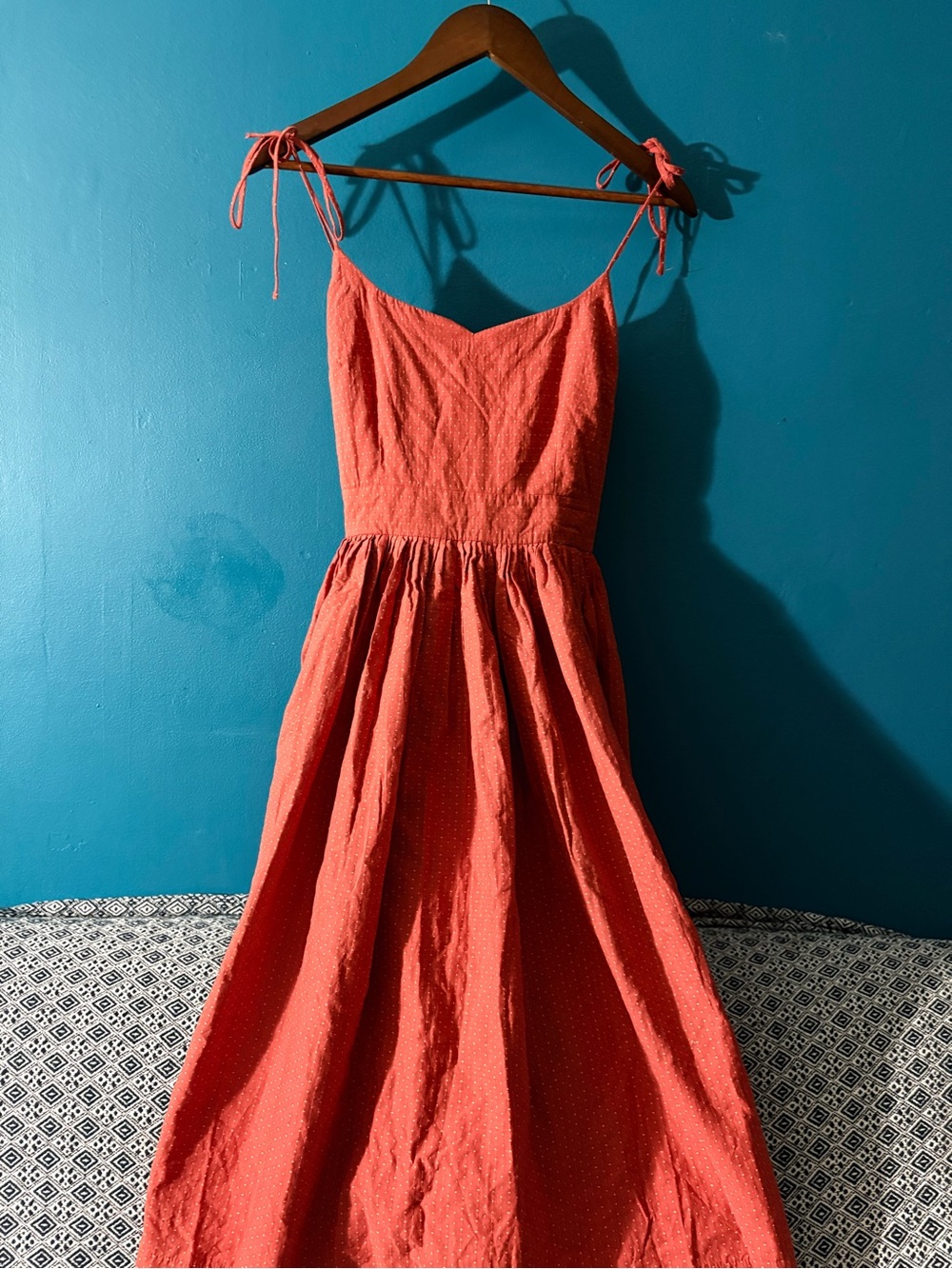 Modcloth Coral Tie-Shoulder Maxi Dress